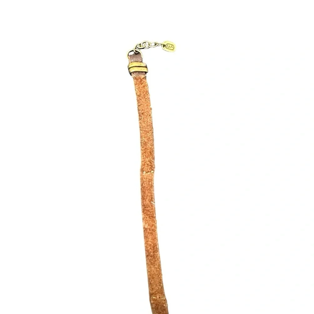 Brown Leather Bracelet with Gold Plate – “Author of My Life” Adjustable